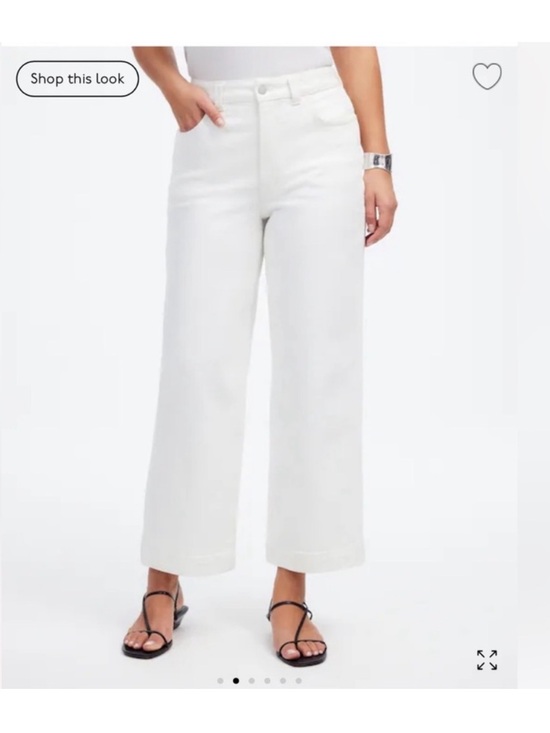 Madewell Denim - Madewell White perfect vintage Wide-Leg Crop Jean denim Pants size 29